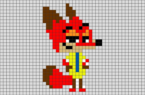 pixel-art-renard-nick-wilde