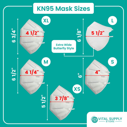 Kn95 Masks In Sizes From Extra Large to Small - 5 Size Options – Vital  Supply Store