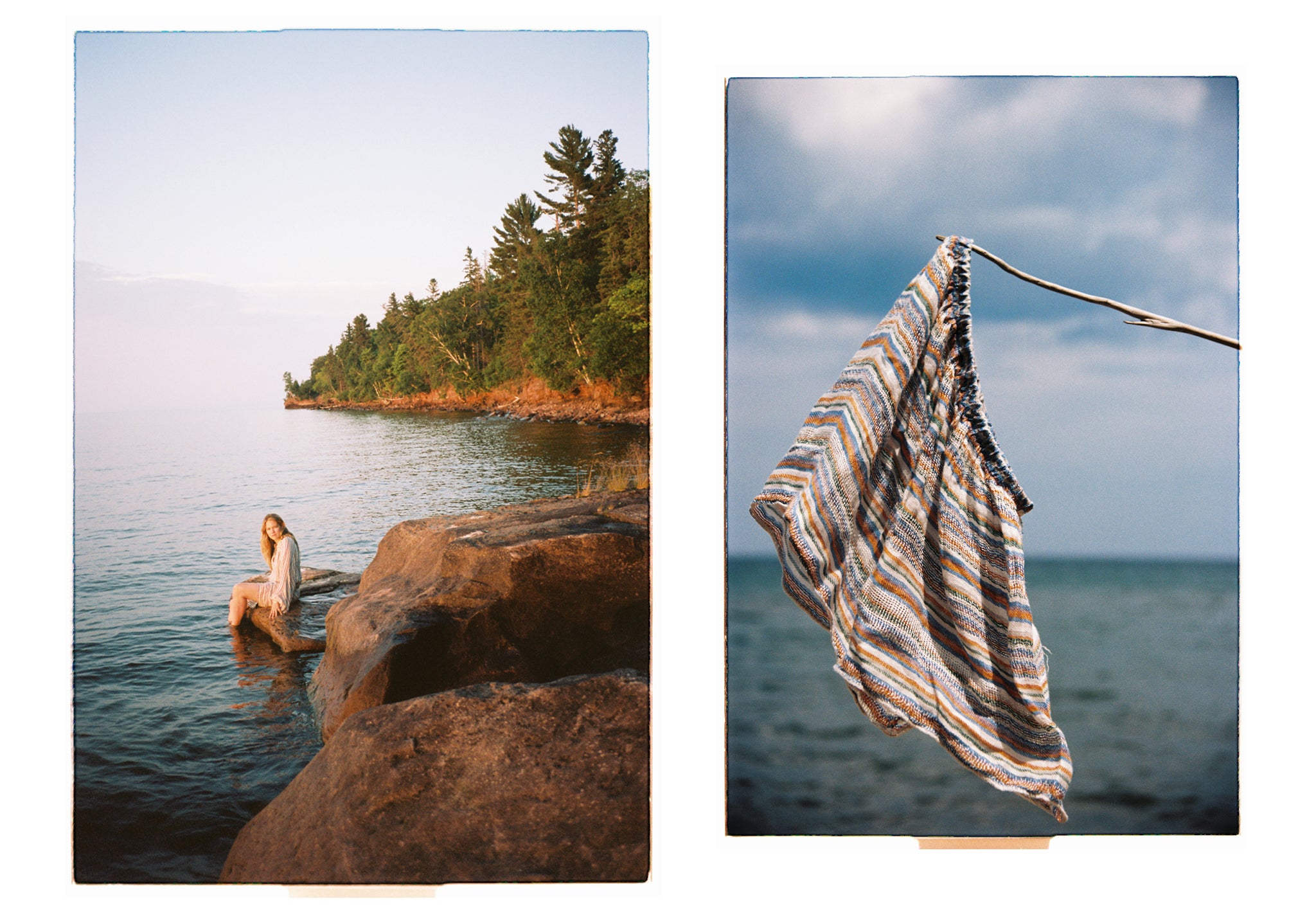 Katianna wears the Grand Scarf in Pescatore Natural Chocolate