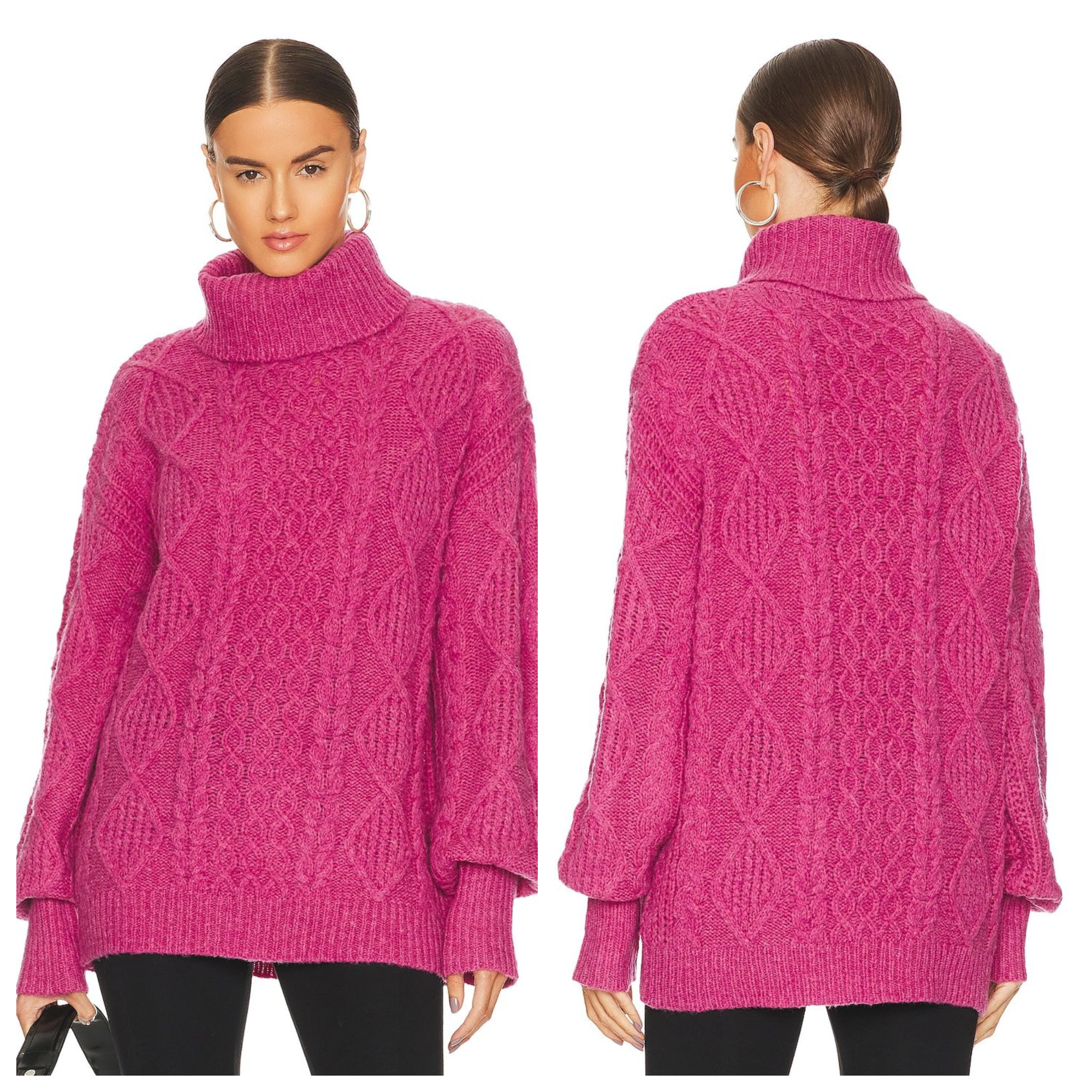 NSF Aurora Turtleneck Sweater in Pink Size S