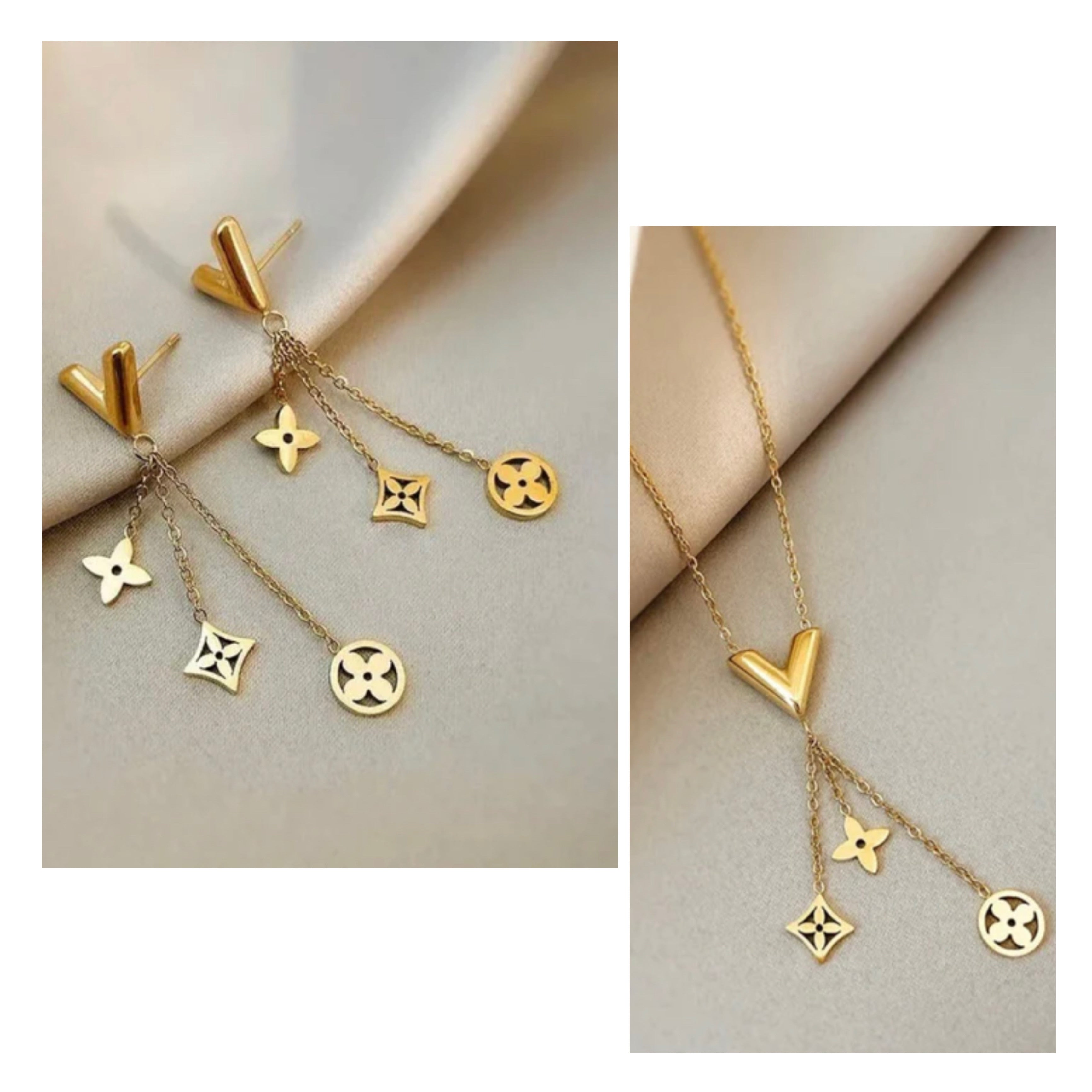 18K Gold Plated Enamel Clover Set ( Necklace, Bracelet and Earrings) –  Balara Jewelry