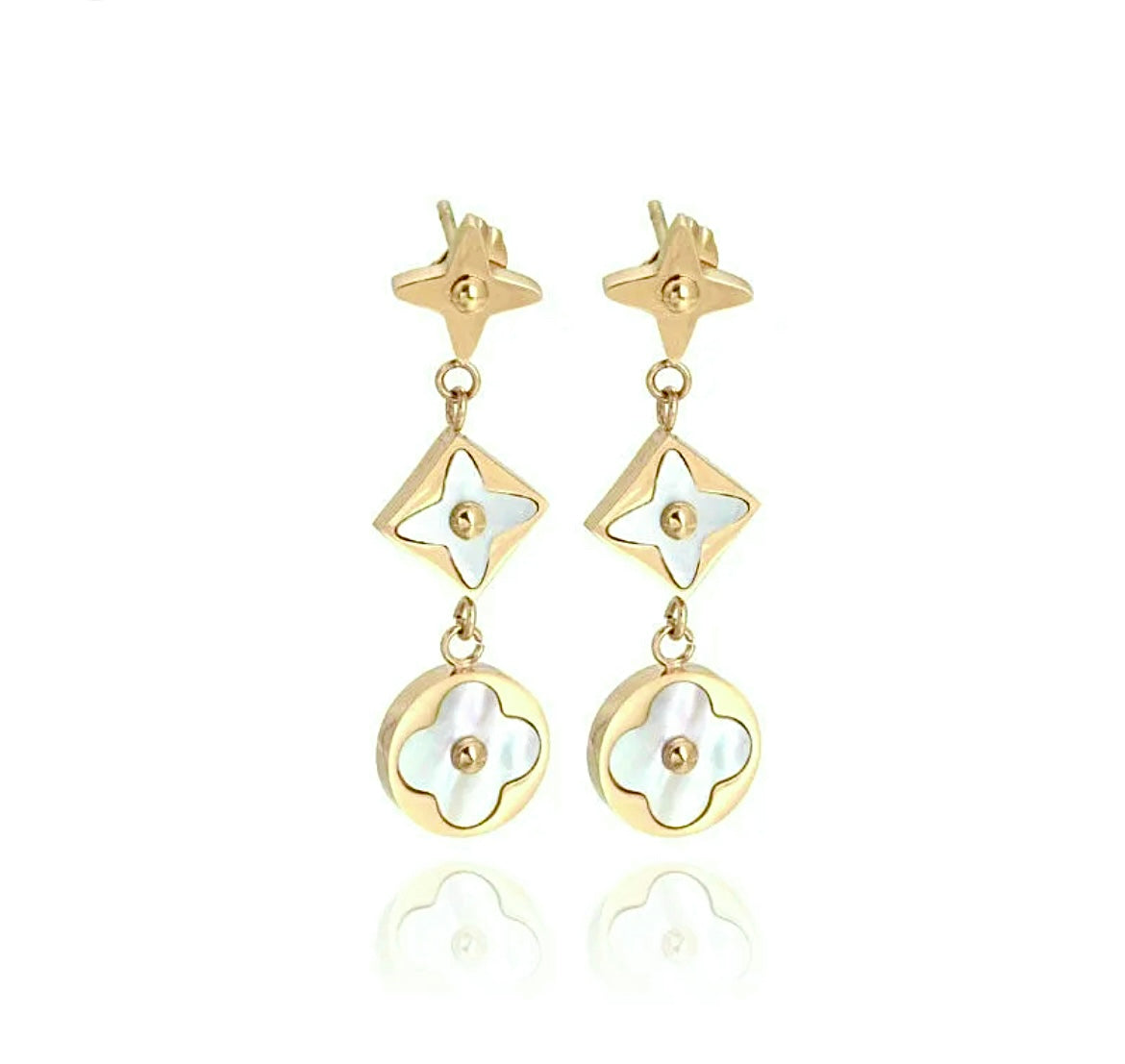 Balara Jewelry Designer Inspired Clover Charms Set (Earrings/Necklace) - Gold