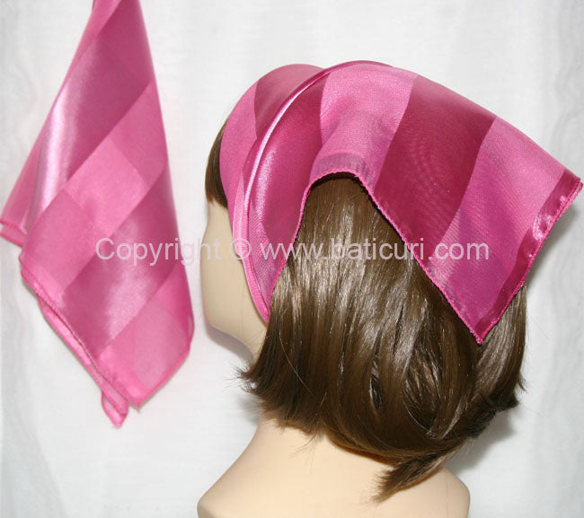 Pink Satin Stripe Scarf