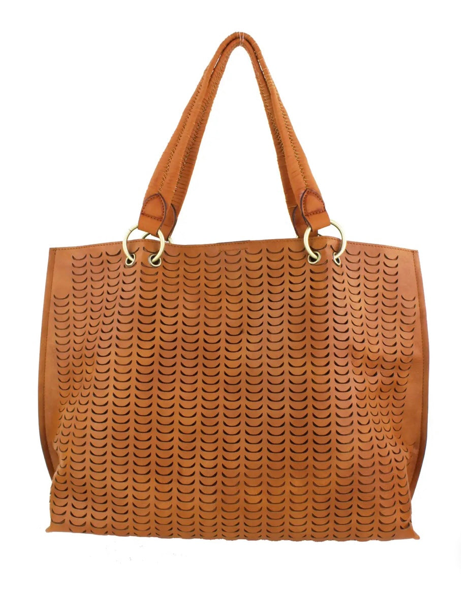 Perforated Tote With Braided Handle