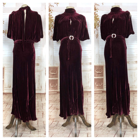 Vintage 1980s Velvet Off-Shoulder Gown - S/M | G O S S A M E R