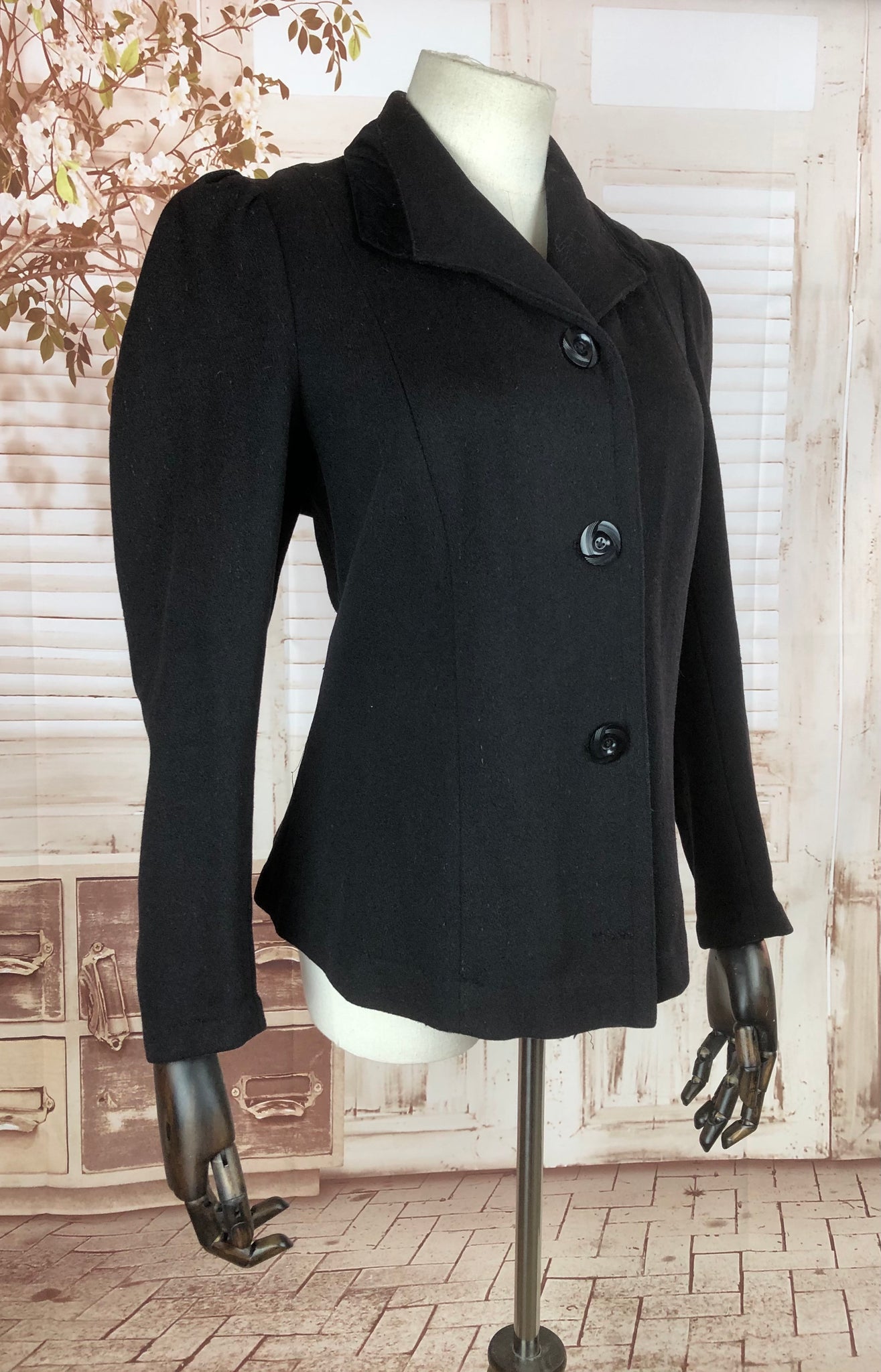 Original Antique Victorian 1890s Black Wool Riding Jacket With Puff Sl ...