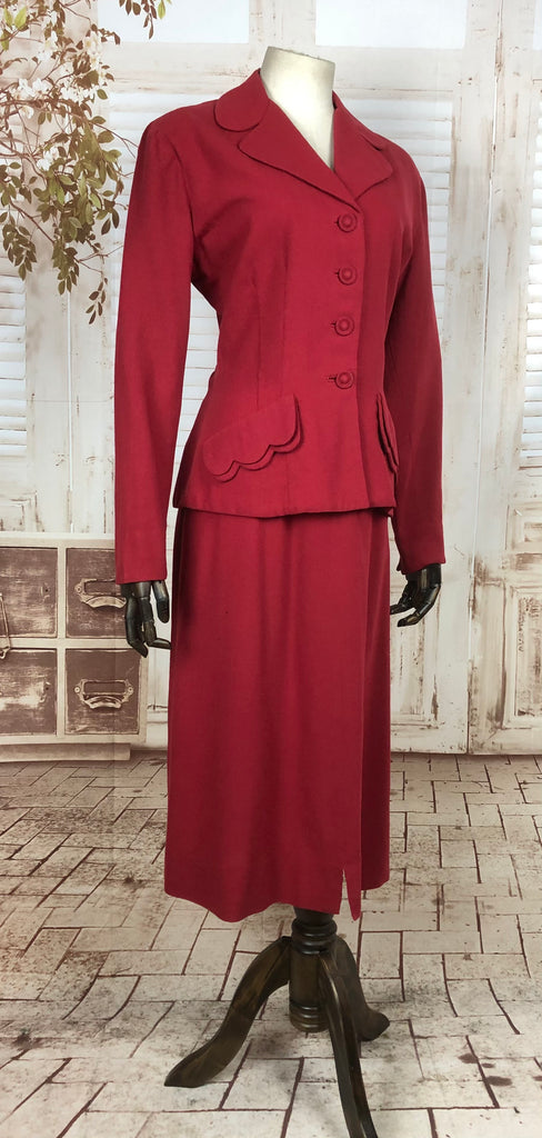 Fabulous Original 1940s 40s Vintage Red Skirt Suit By Four Star – Black ...