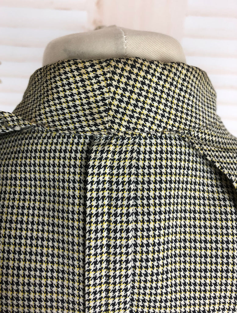 Original 1940s 40s Vintage Black And Mustard Micro Houndstooth Skirt S ...
