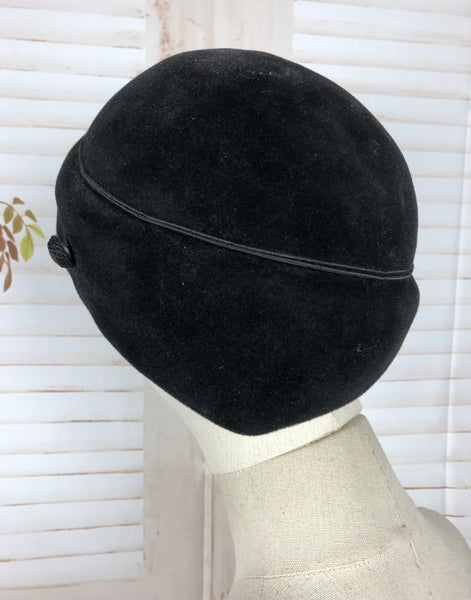 Original Late 1950s 50s Vintage Black Velvet Hat – Black Sheep Antiques