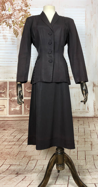 Stunning Original 1940s 40s Volup Vintage Dark Brown Faille Suit With ...