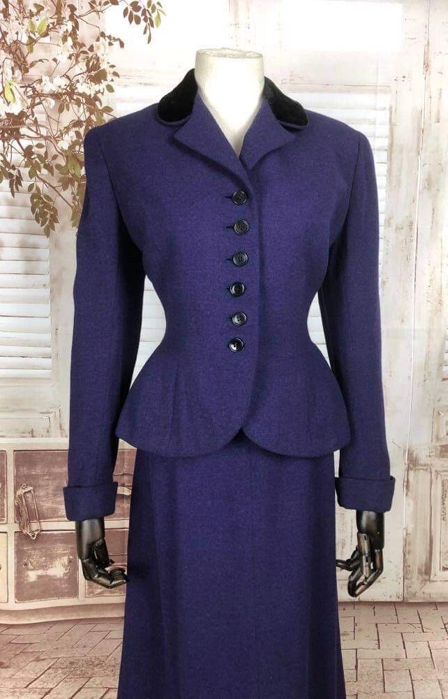 Original 1940s 40s Vintage Royal Purple Suit With Velvet Collar By Gar ...