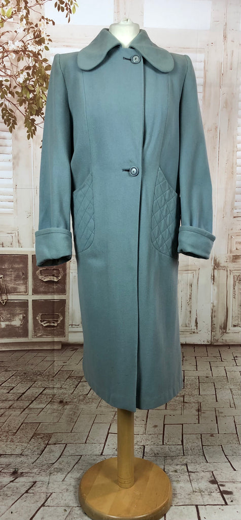 Incredible Duck Egg Blue 1940s 40s Vintage Coat With Trapunto Pockets ...