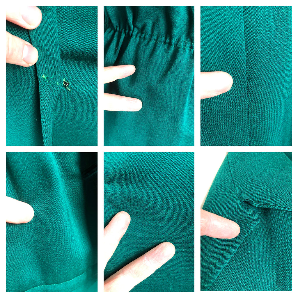 Original Vintage 1940s 40s Emerald Green Gabardine Skirt Suit In A Pri ...