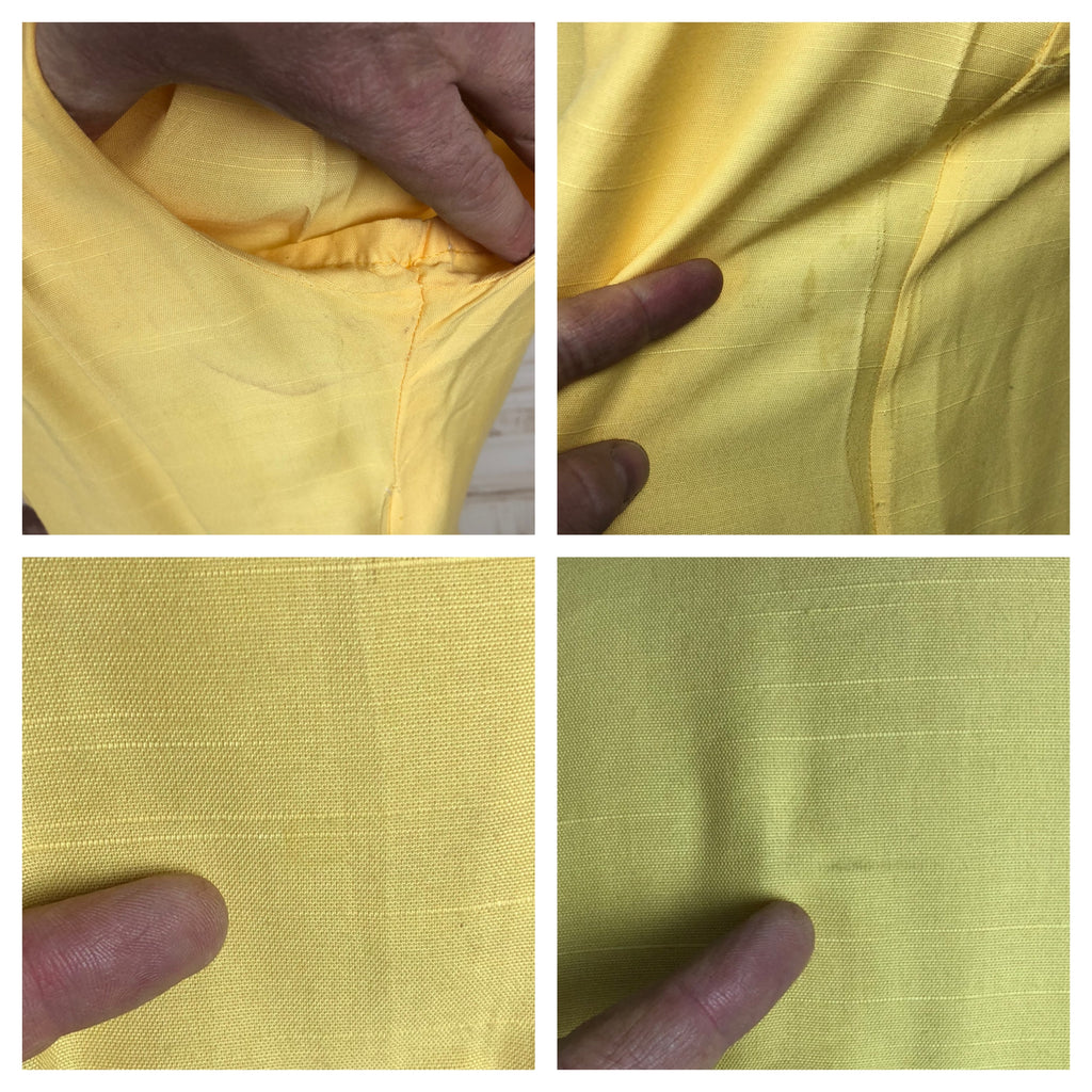 Original Vintage 1940s 40s Lemon Yellow Cotton Silk Fleck Summer Mock ...