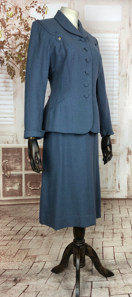 Original 1950s 50s Vintage Cornflower Blue Wool Suit By Grey Room ...