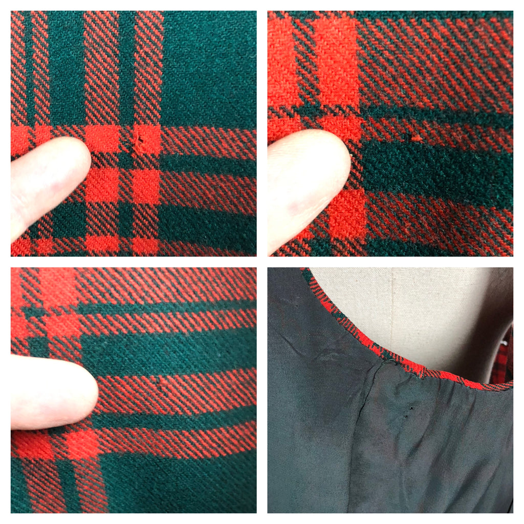 Original 1940s 40s Vintage Red And Forest Green Tartan Plaid Skirt And ...