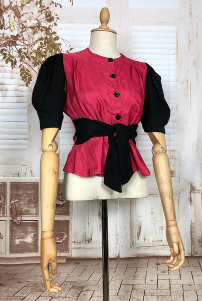 Incredible Original Late 1930s / Early 1940s Vintage Hot Pink And Blac ...