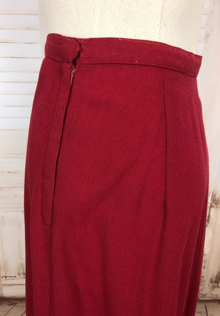 Fabulous Original 1940s 40s Vintage Red Skirt Suit By Four Star – Black ...