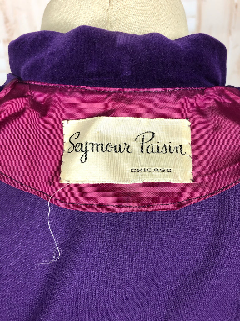 Super Rare Original 1940s 40s Vintage Royal Purple Velvet Peplum Suit ...