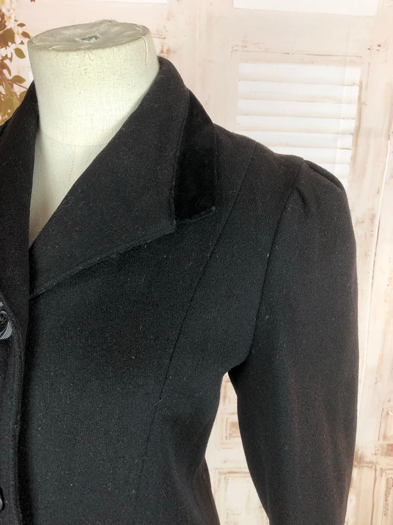 Original Antique Victorian 1890s Black Wool Riding Jacket With Puff Sl ...