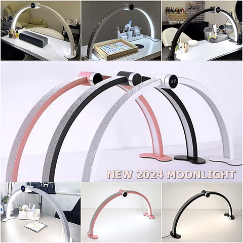 Newest Model 2024 Nail / Lash Light, Half Moon shape Desk Lamp, High Brightness for Professionals