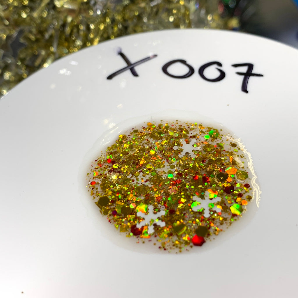 X007 - Christmas Collection - Mixed Glitter Acrylic Powder