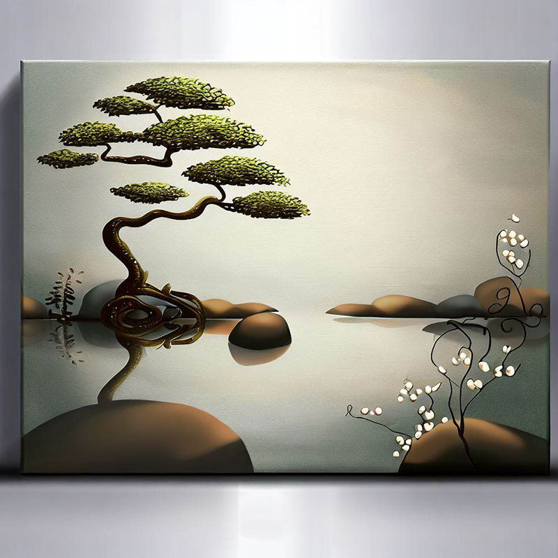 Tableau sur toile Ambiance zen - pierres et bambous 