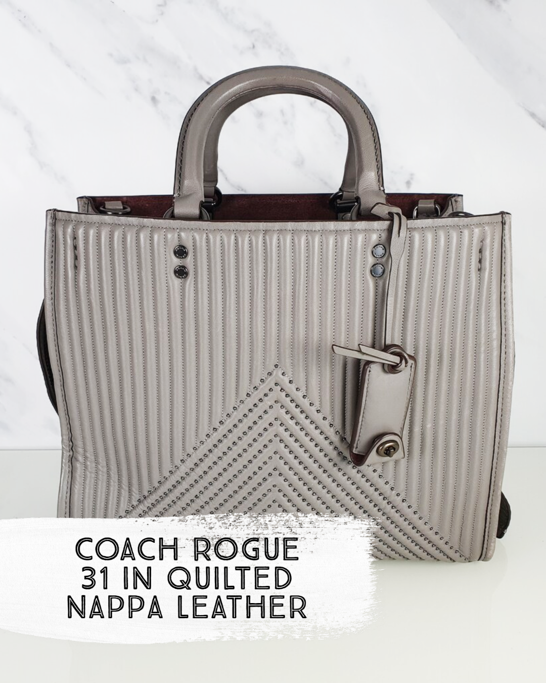 Coach Rogue 31 in Quilted Nappa Leather With Chevrons & Studs - Essex Fashion House