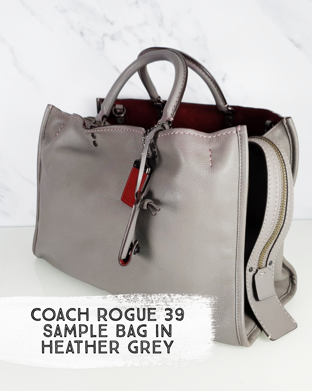 Coach+1941+Rogue+23755+Pebbled+Heather+Gray+Leather+With+Suede+