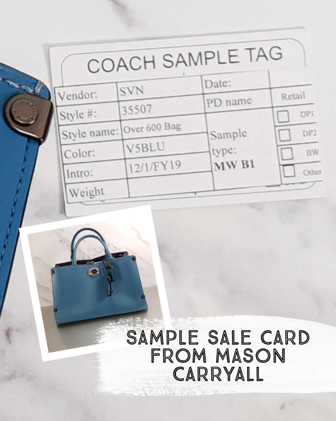 Coach Sample Bag Sample Sale Card Mason Carryall