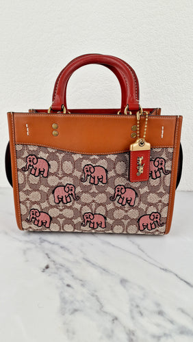 Original Coach Rogue 25 In Signature Textile Jacquard With Embroidered  Elephant Motif C6165 Women's Top Handle Bag