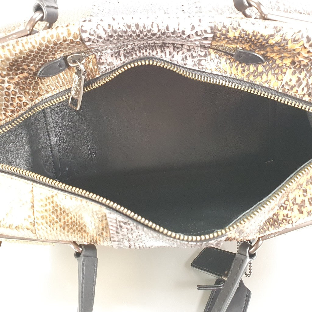 RARE Coach Mystery Sample Bag in Genuine Snakeskin and Smooth Black Le ...