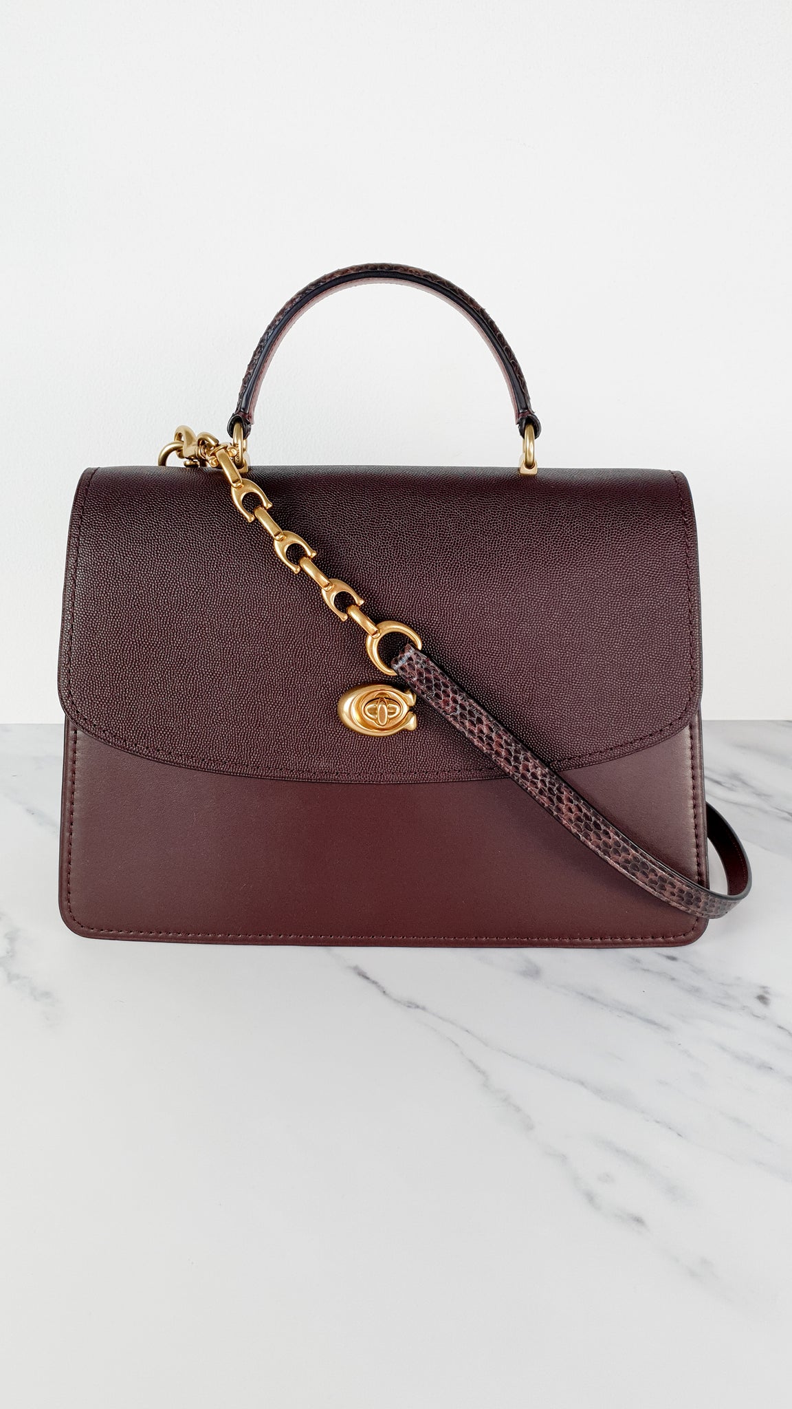 Coach Parker 32 Tophandle Carryall in Oxblood Burgundy Colorblock with –  Essex Fashion House