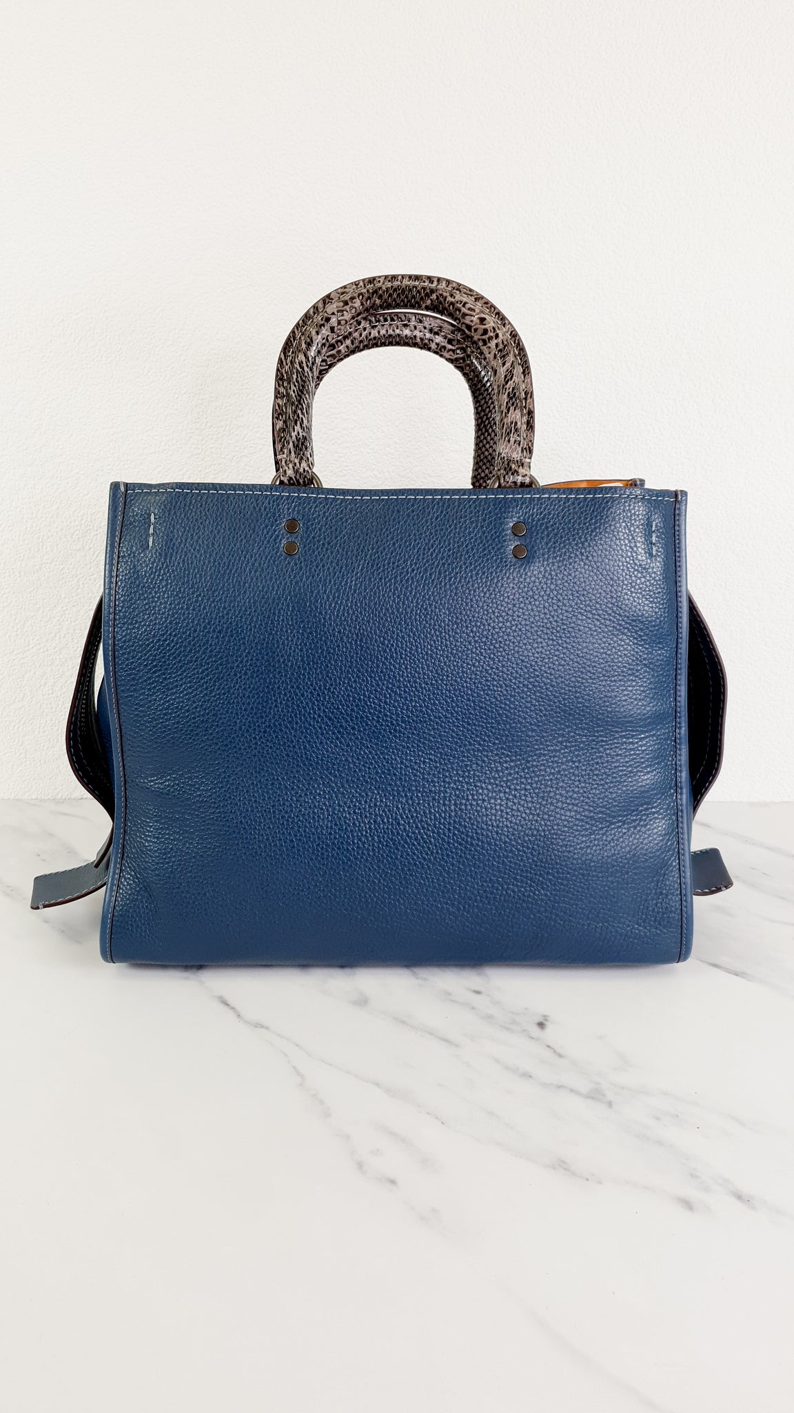 Coach 1941 Rogue 36 in Dark Denim Blue with Genuine Snakeskin Handles –  Essex Fashion House