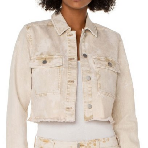 Frayed cropped jacket