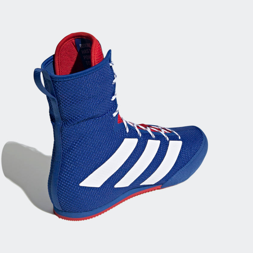 adidas BOX HOG 3 Boxing Shoes | Royal Blue | Men's | stripe 3 adidas