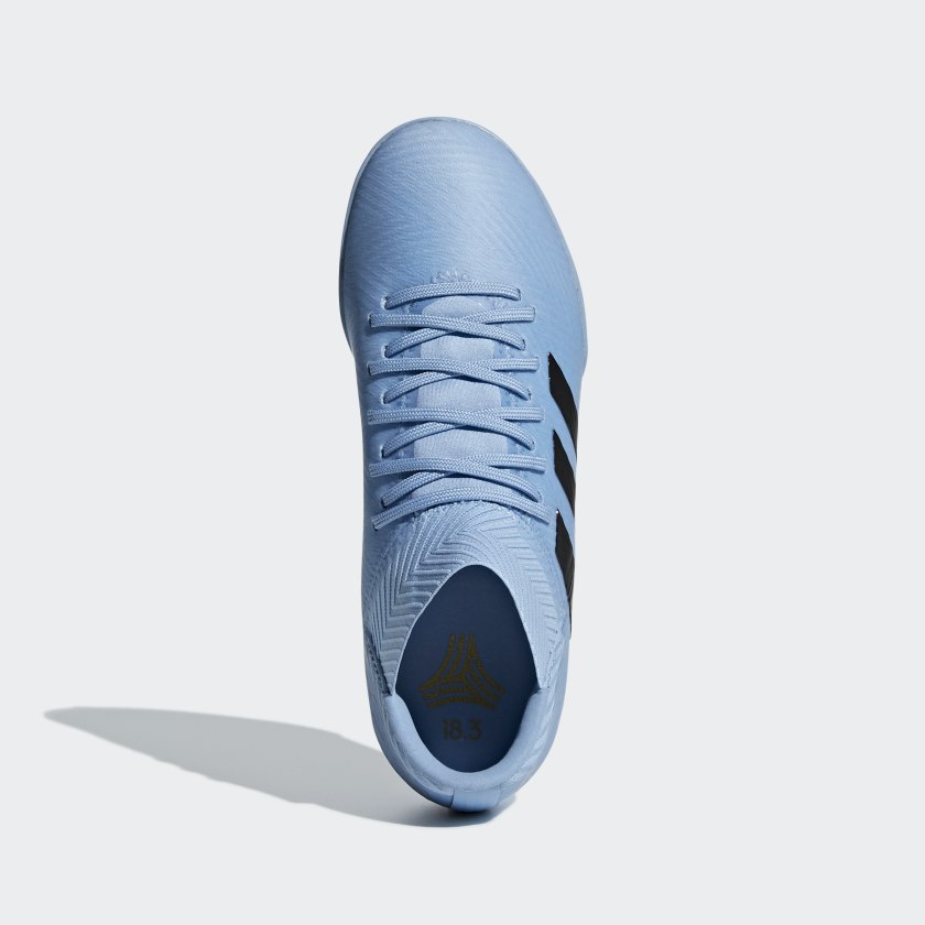 adidas Jr. NEMEZIZ MESSI TANGO 18.3 Turf Soccer | Sky | stripe 3 adidas