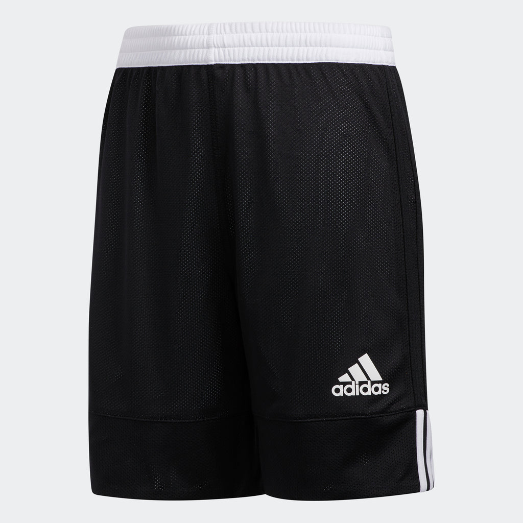 adidas 3G Reversible Basketball Shorts | Black-White | Youth | stripe