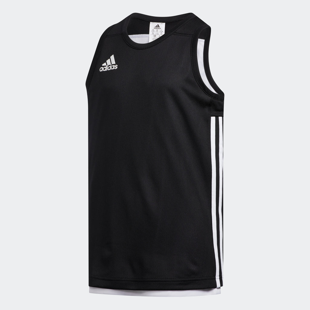 adidas 3G SPEED Reversible Basketball Jersey | Black-White | Youth | stripe  3 adidas