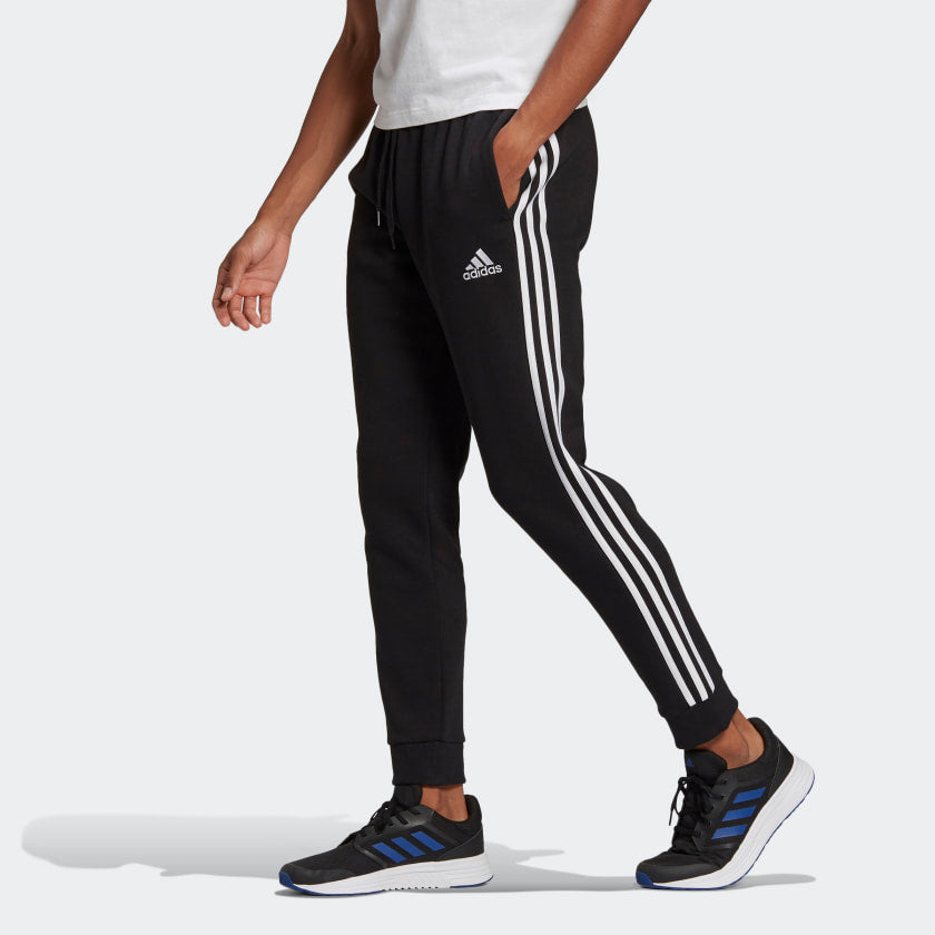 adidas ESSENTIALS FRENCH TERRY Pants | Black-Wh | stripe 3 adidas