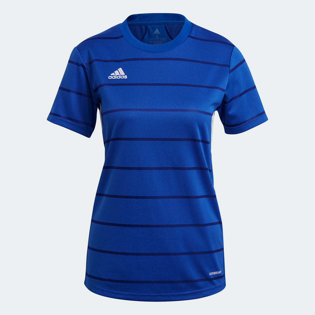 adidas CAMPEON 21 Soccer Jersey | Royal Blue | Women's stripe adidas