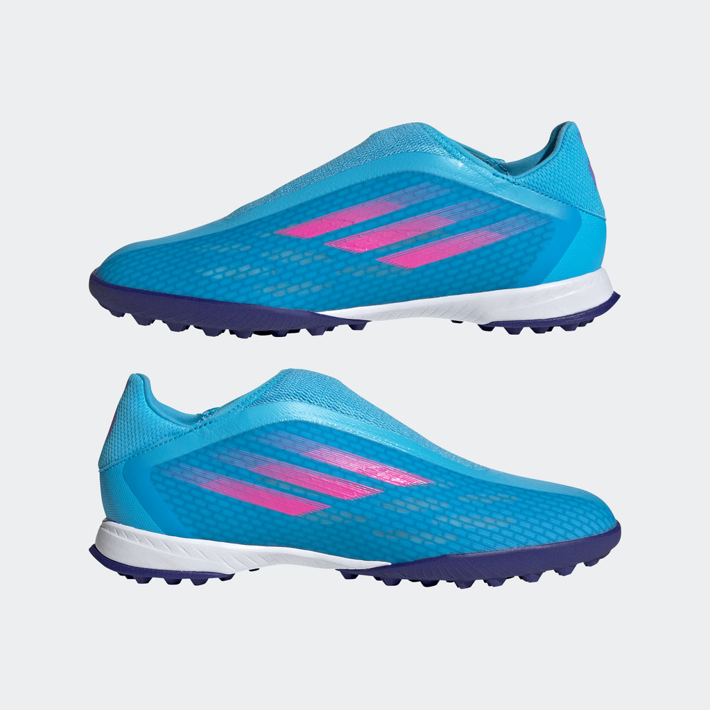 adidas X  LACELESS Artificial Turf Soccer Shoes | Sky Rush |  stripe 3 adidas
