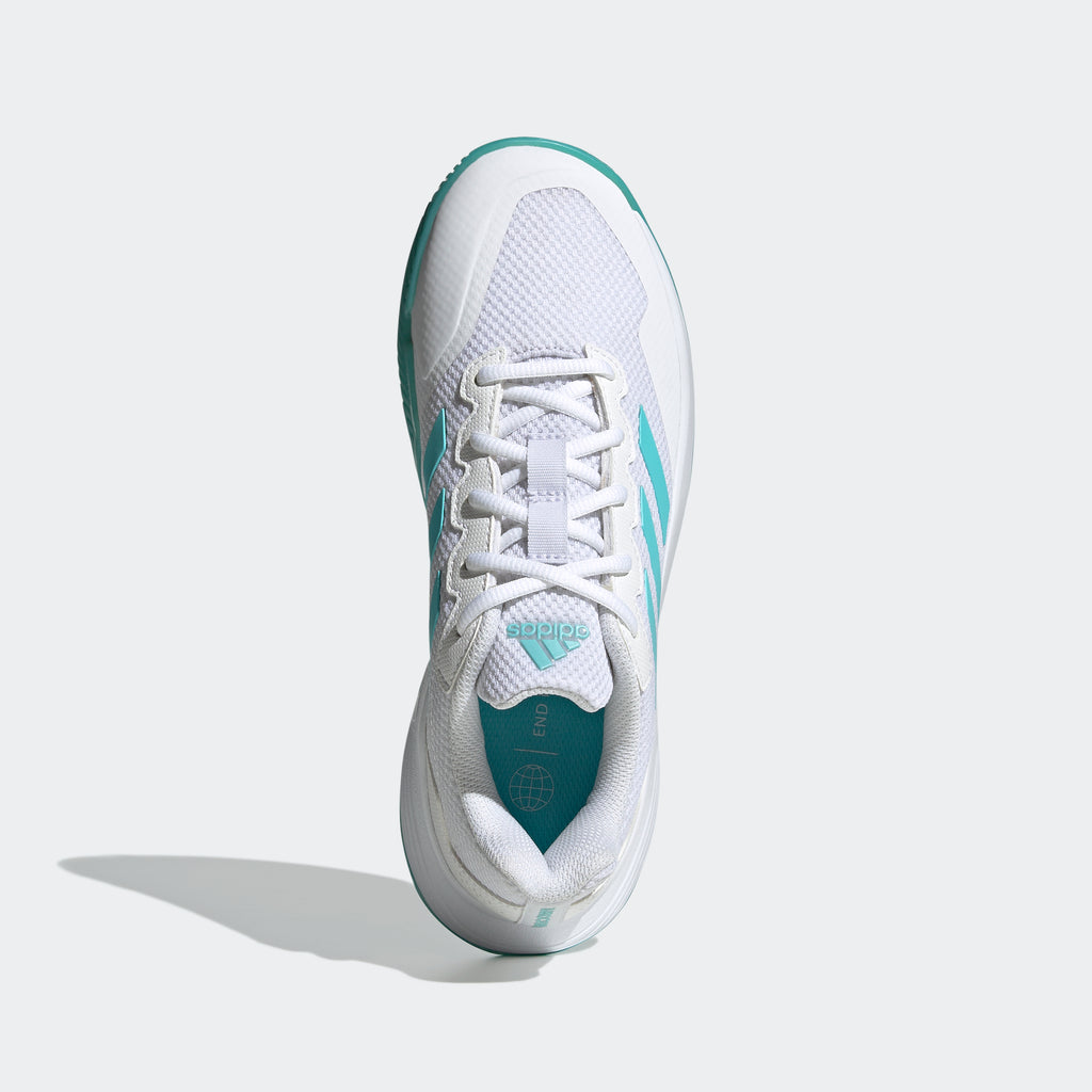 adidas Game Court 2 Tennis Shoes | White/Blue | Women's | stripe 3 adidas
