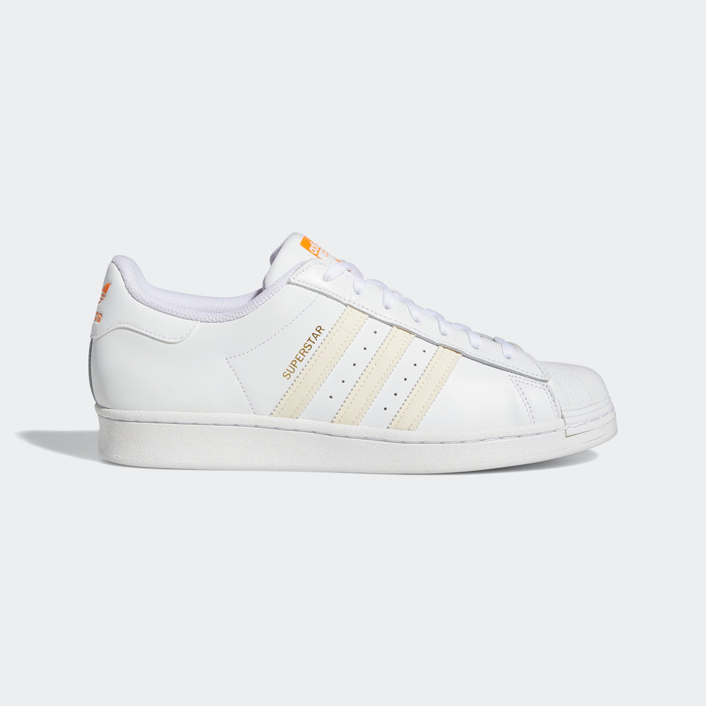 adidas Originals Superstar Shoes | White/Orange | Men's | stripe 3