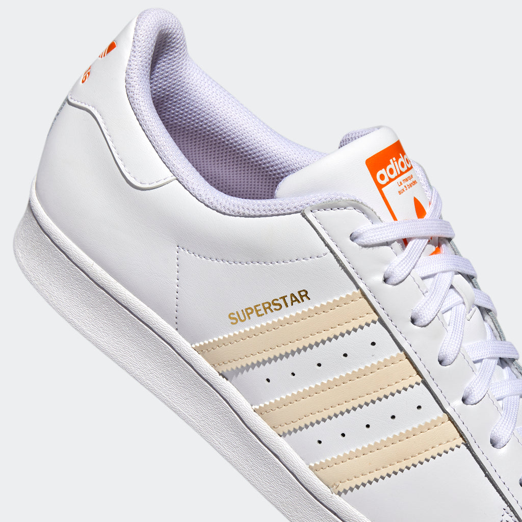 adidas Originals Superstar Shoes | White/Orange | Men's | stripe 3 adidas