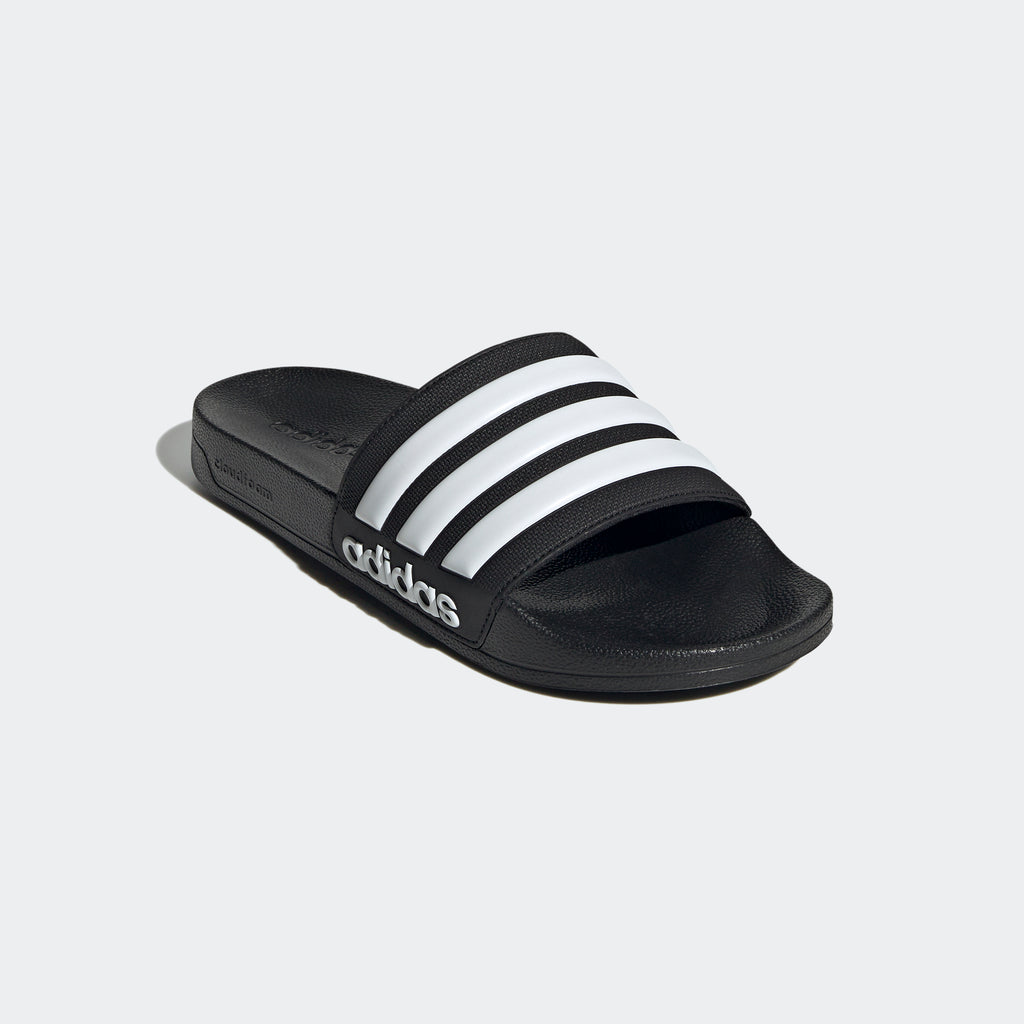 adidas ADILETTE SHOWER Slides - Core Black | Unisex | stripe 3