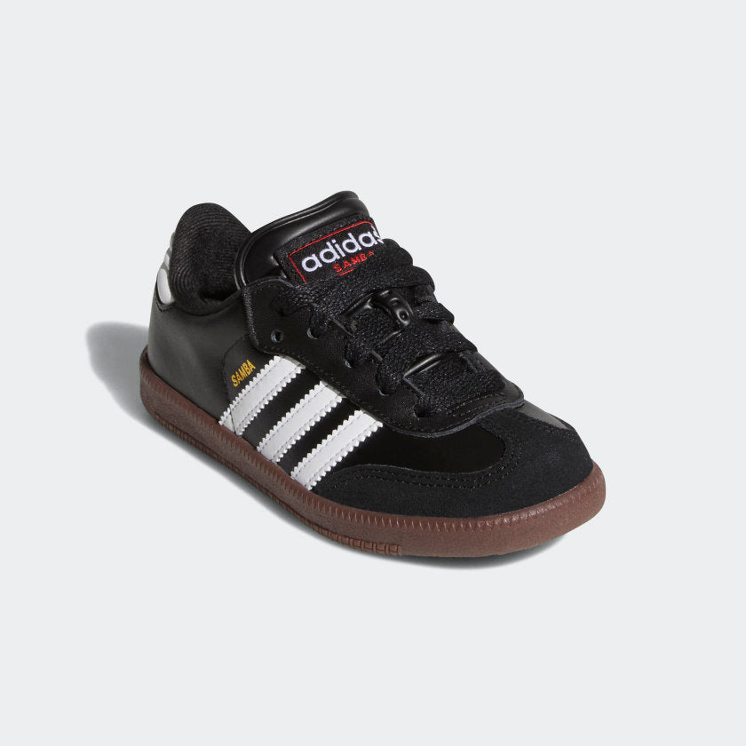 adidas Jr. SAMBA CLASSIC Indoor Soccer Shoes | Black | Unisex | stripe 3  adidas