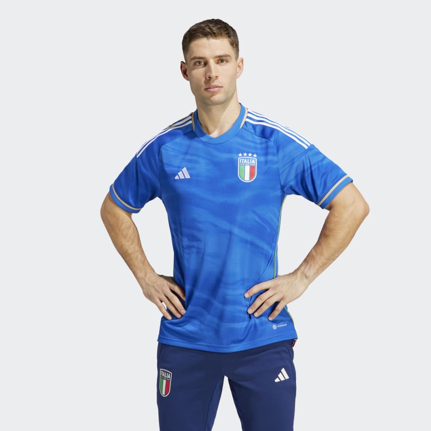 adidas ITALY 23 HOME soccer Jersey | Blue | | stripe 3 adidas