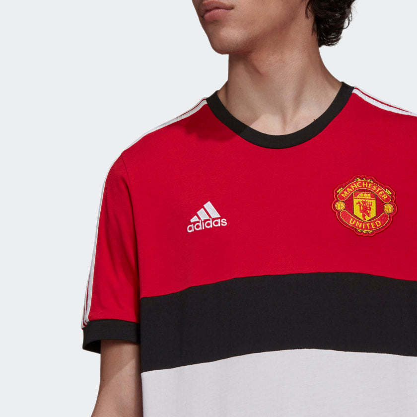 adidas MANCHESTER UNITED Tee | Real Red | Men's | stripe 3 adidas