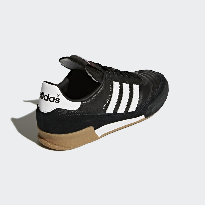 adidas MUNDIAL GOAL Soccer Shoes | Black-White | Unisex stripe 3 adidas